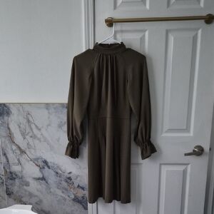 Calvin Klein Long Sleeve Dress in Olive